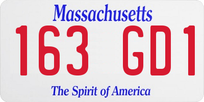 MA license plate 163GD1