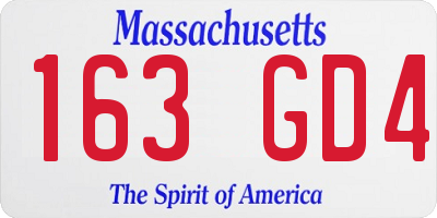 MA license plate 163GD4