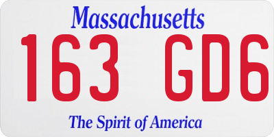 MA license plate 163GD6