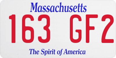 MA license plate 163GF2
