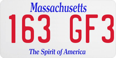 MA license plate 163GF3