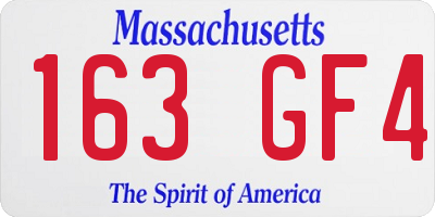 MA license plate 163GF4
