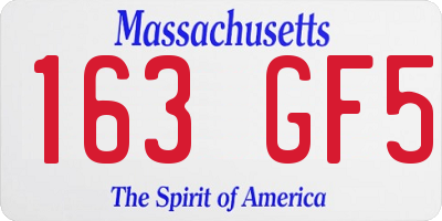 MA license plate 163GF5
