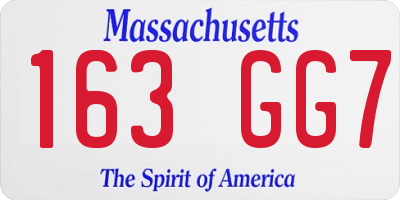 MA license plate 163GG7