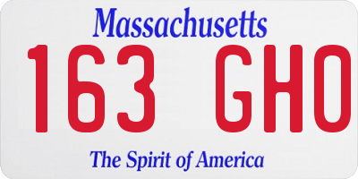 MA license plate 163GH0