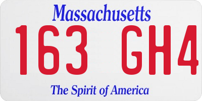MA license plate 163GH4