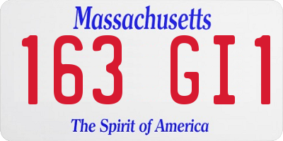 MA license plate 163GI1