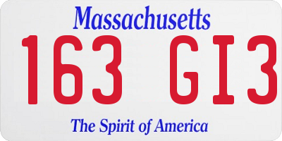 MA license plate 163GI3