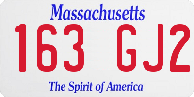 MA license plate 163GJ2