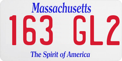MA license plate 163GL2