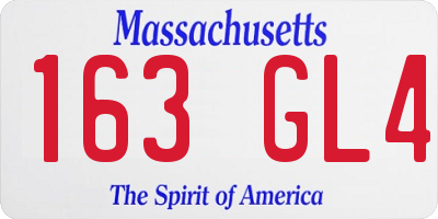 MA license plate 163GL4
