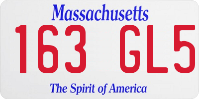 MA license plate 163GL5