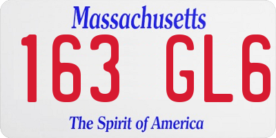MA license plate 163GL6