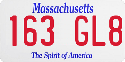 MA license plate 163GL8