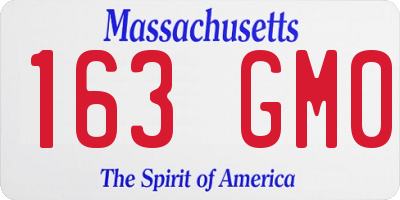 MA license plate 163GM0