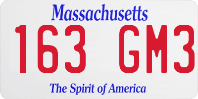 MA license plate 163GM3
