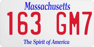 MA license plate 163GM7