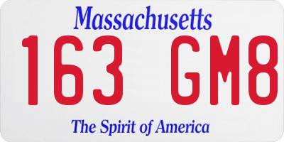 MA license plate 163GM8