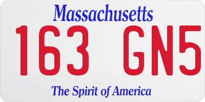 MA license plate 163GN5