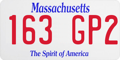 MA license plate 163GP2
