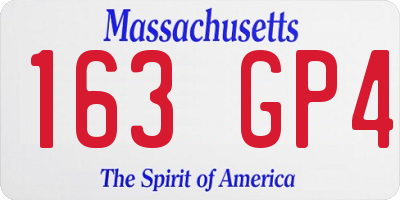 MA license plate 163GP4