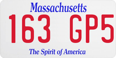 MA license plate 163GP5