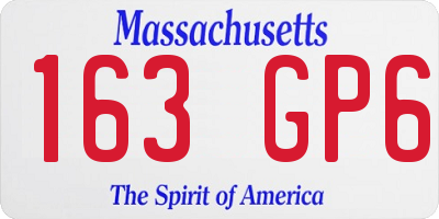 MA license plate 163GP6
