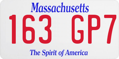MA license plate 163GP7