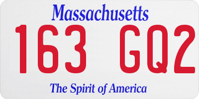 MA license plate 163GQ2