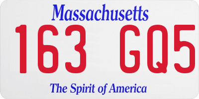 MA license plate 163GQ5