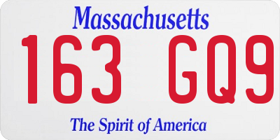 MA license plate 163GQ9