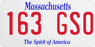MA license plate 163GS0