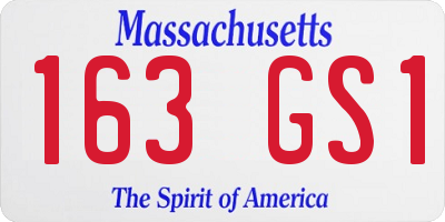 MA license plate 163GS1