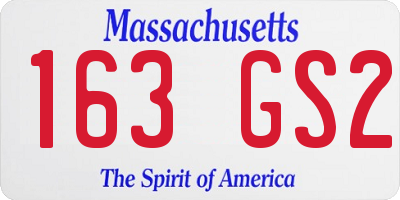 MA license plate 163GS2