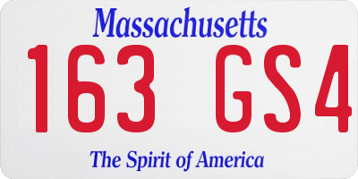 MA license plate 163GS4