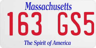 MA license plate 163GS5