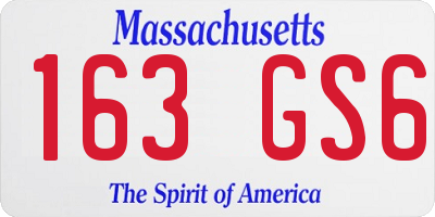 MA license plate 163GS6