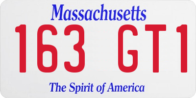 MA license plate 163GT1
