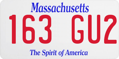 MA license plate 163GU2