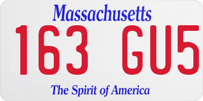 MA license plate 163GU5
