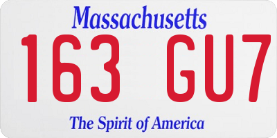 MA license plate 163GU7