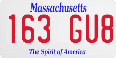 MA license plate 163GU8