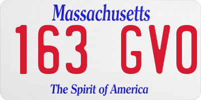 MA license plate 163GV0