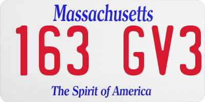 MA license plate 163GV3