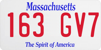 MA license plate 163GV7
