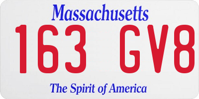 MA license plate 163GV8