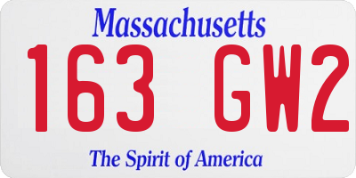 MA license plate 163GW2