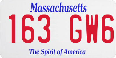 MA license plate 163GW6