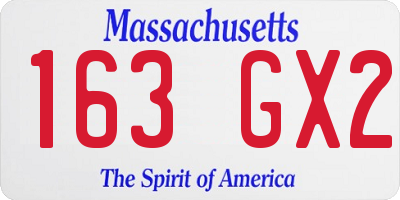 MA license plate 163GX2