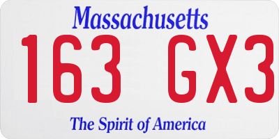 MA license plate 163GX3